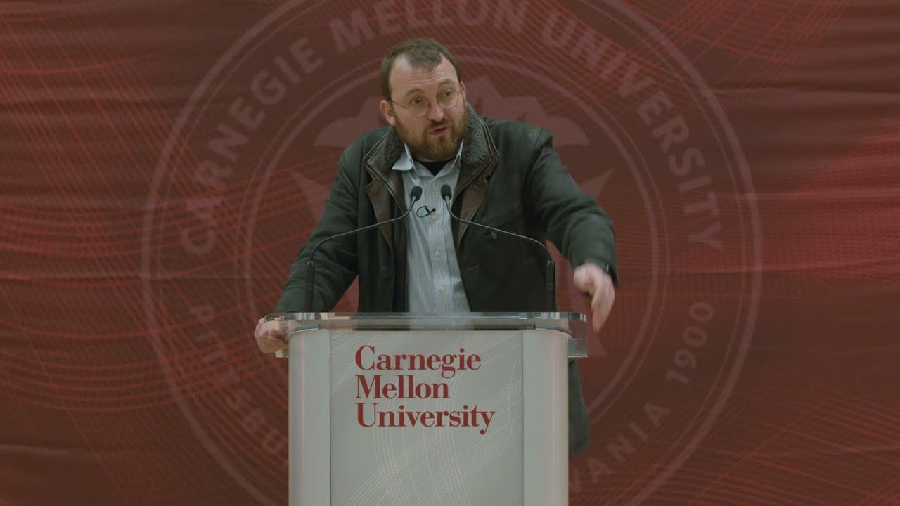 Charles Hoskinson at the opening of the Hoskinson Center at Carnegie Mellon University