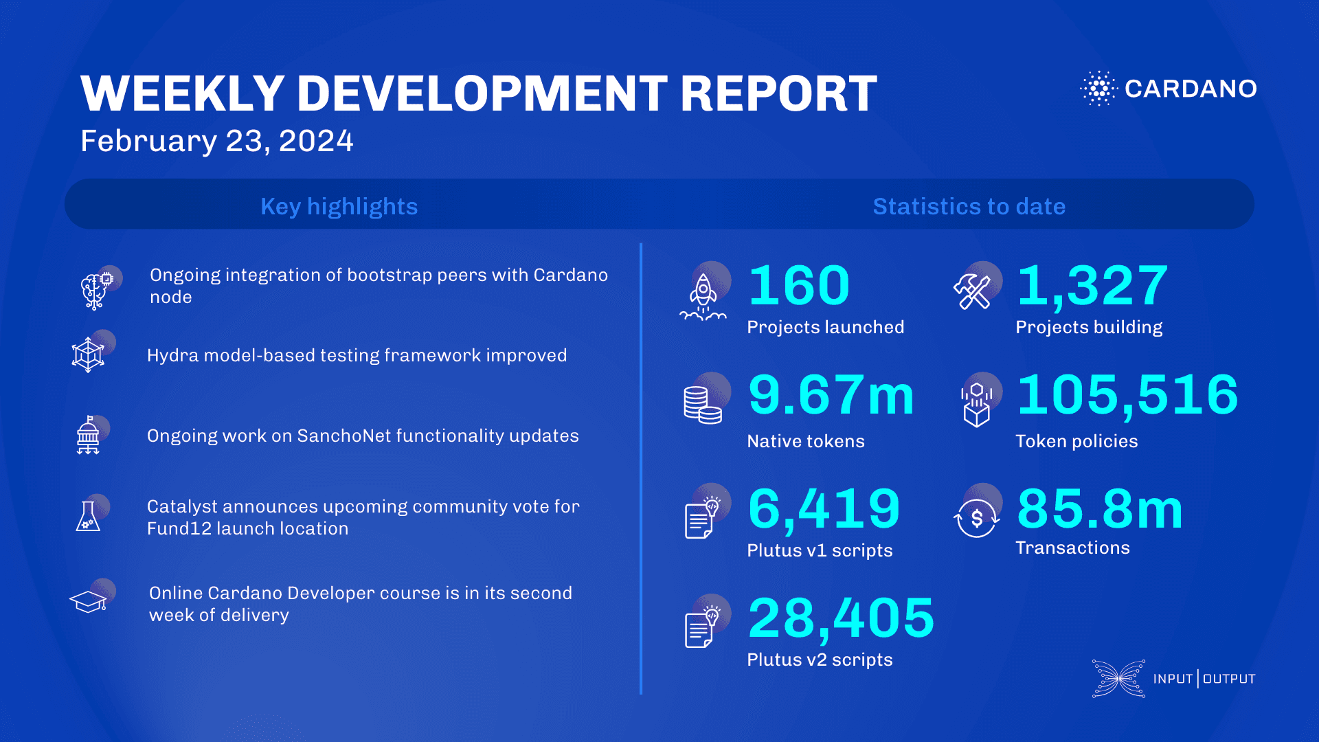 Weekly development report as of 2024-02-23