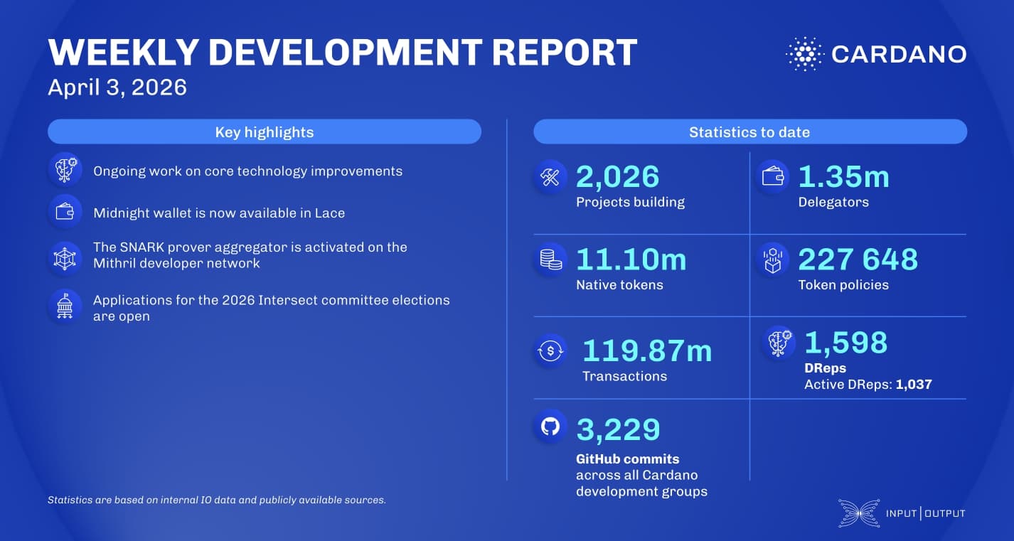 Weekly development report as of 2026-04-03