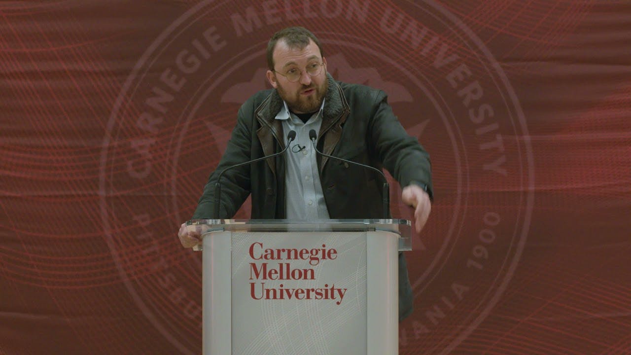 Charles Hoskinson at the opening of the Hoskinson Center at Carnegie Mellon University