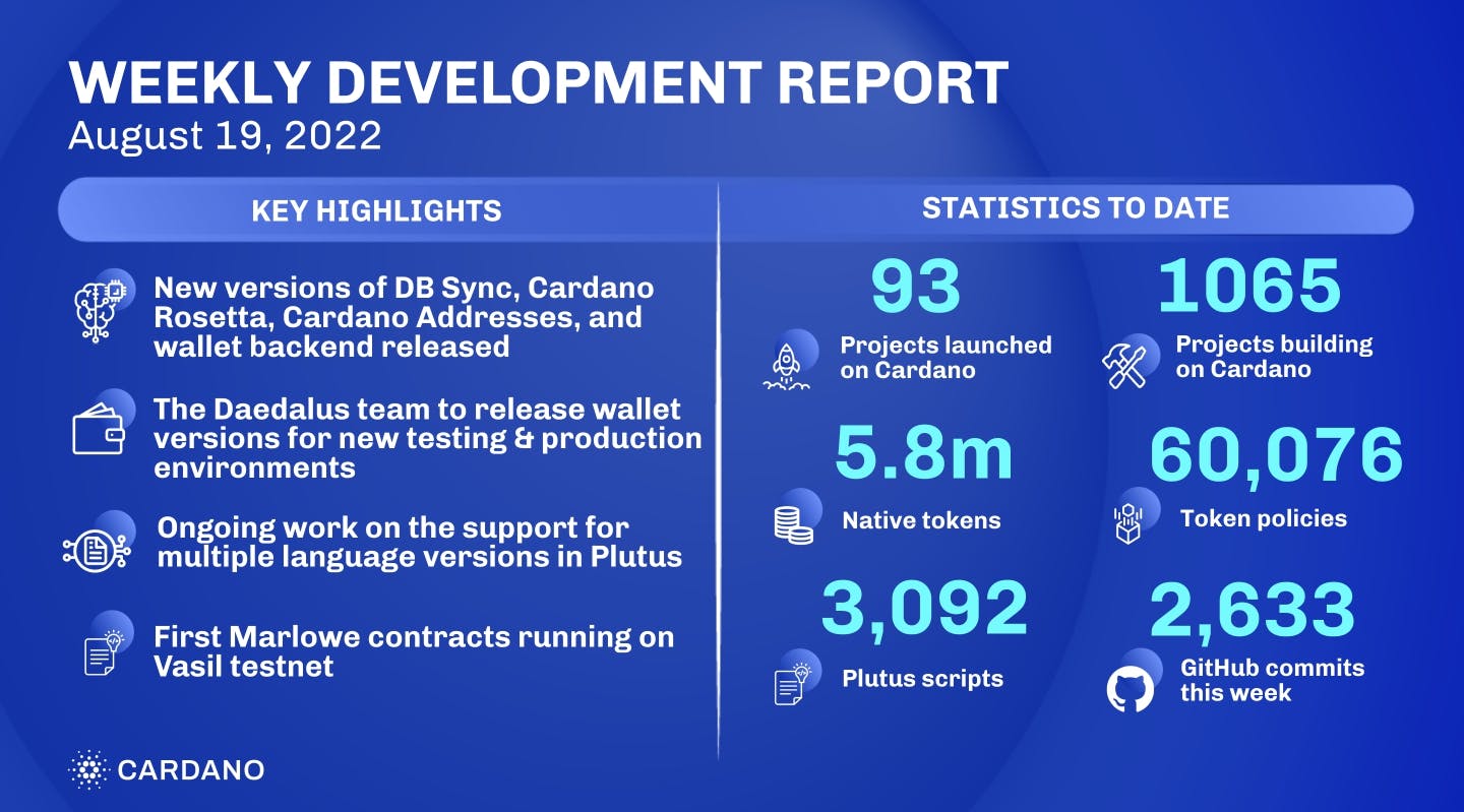 Weekly development report as of 2022-08-19