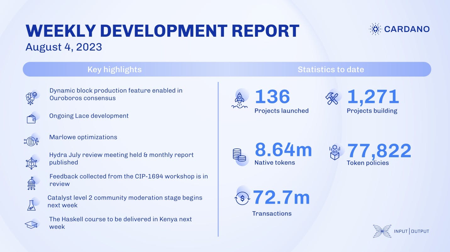 Weekly development report as of 2023-08-04