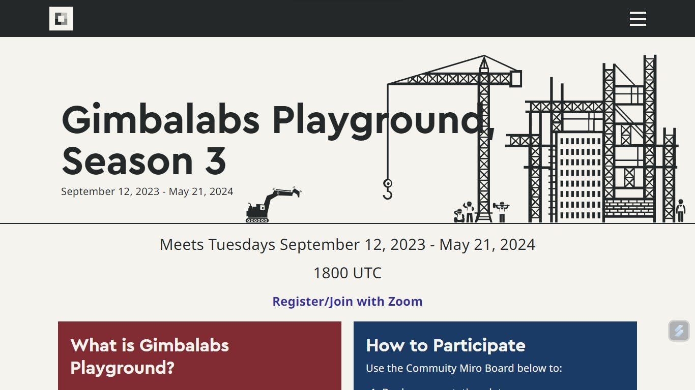 Gimbalabs is back in action today, with 🎢Playground🎡.