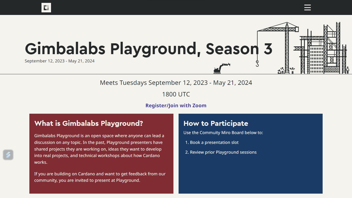🎢 Gimbalabs Playground 🎡 - Season 3. Tuesdays at 1800 UTC.