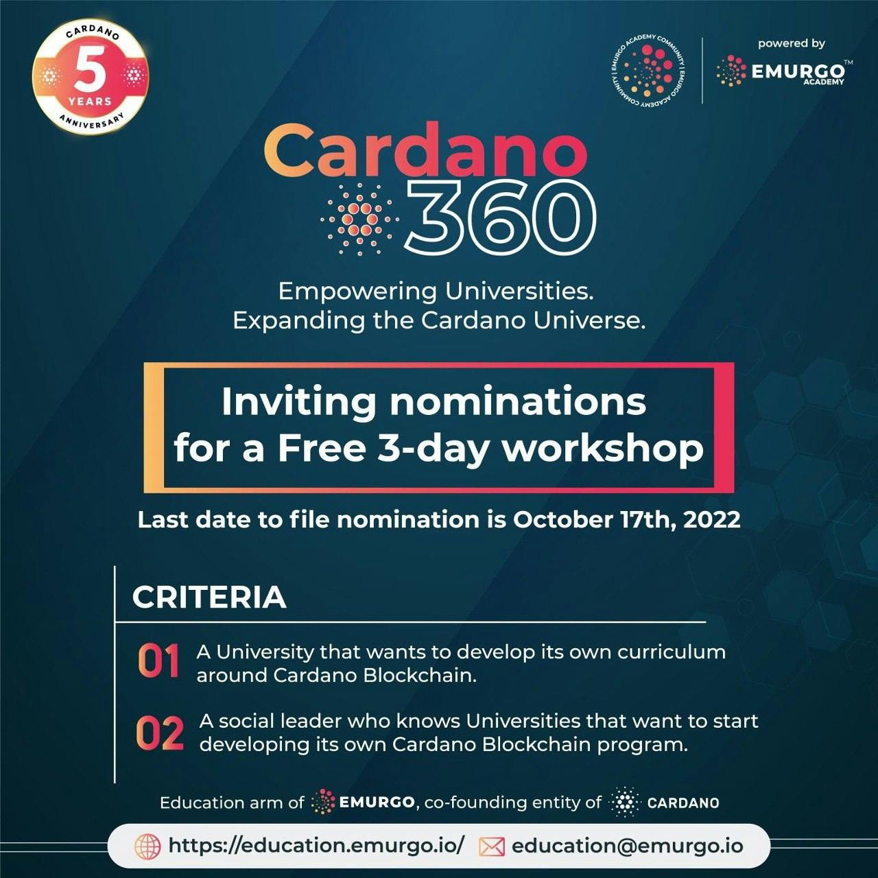 Cardano 360: Empowering Universities, Expanding the Cardano Universe